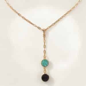 Argent doré à l'or fin et Morta : collier Enora
